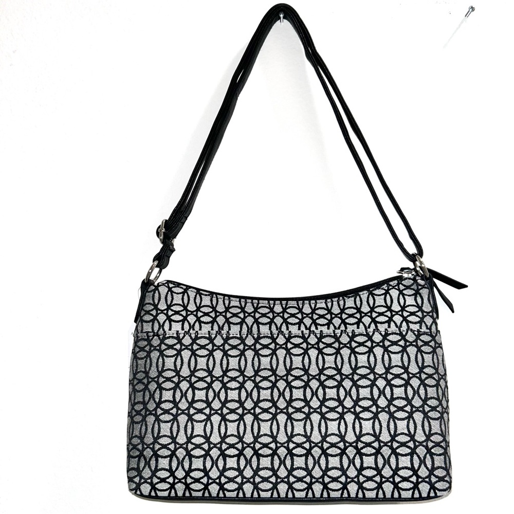 Time and Tru Geometric Black and White Shoulder Bag - Picture 4 of 9